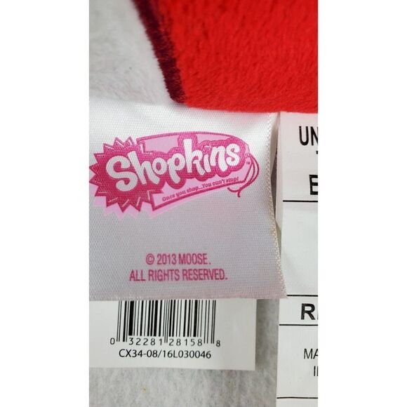 Shopkins 12" Poppy Corn Popcorn Bucket Red White Plush Novelty Fun Toy - Picture 8 of 12